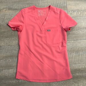women's Neon Pink Catarina - One-Pocket Scrub Top - XXS / Neon Pink